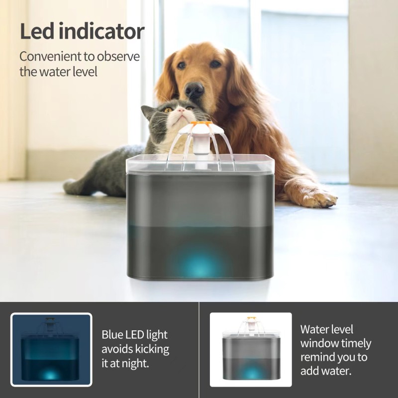 Pet Water Fountain Supplier - Automatic LED Light Quiet Filter