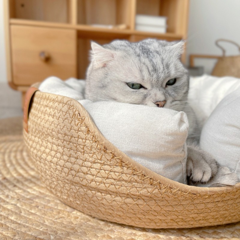 Cat Bed Manufacturer - Cotton Rope Woven Basket