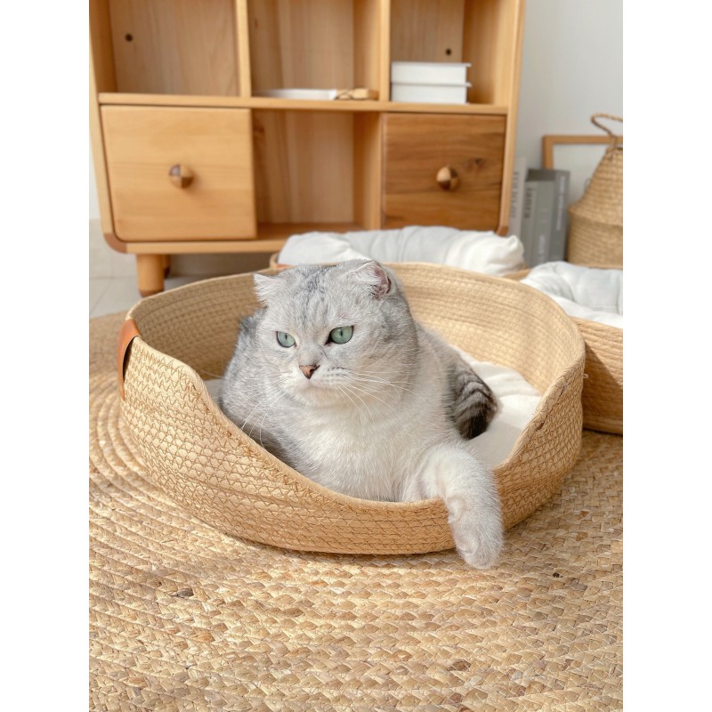 Cat Bed Manufacturer - Cotton Rope Woven Basket