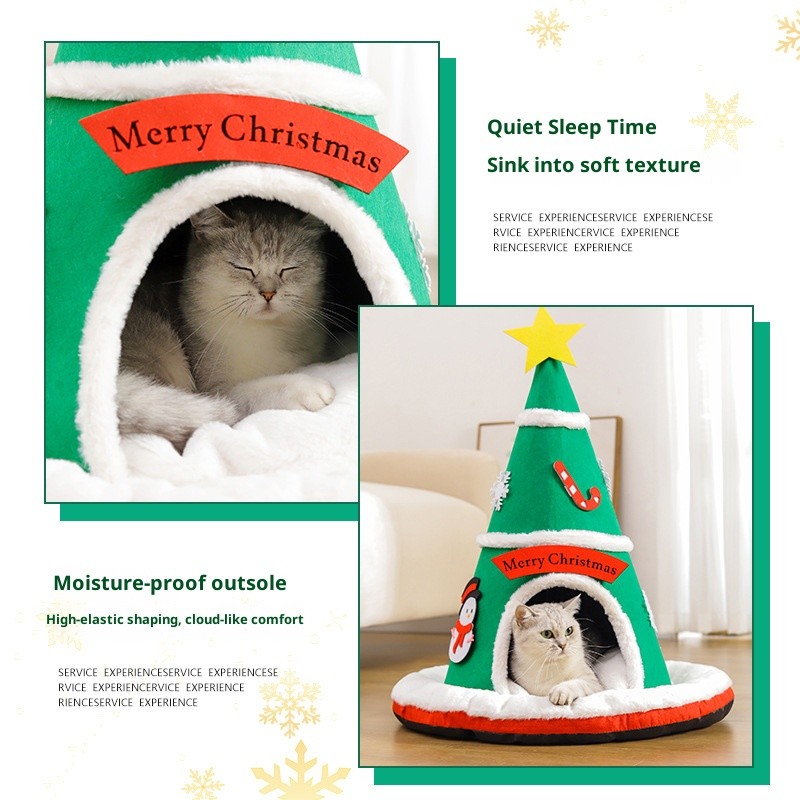 Cat Tent Bed Supplier - Christmas Tree Self-Warming