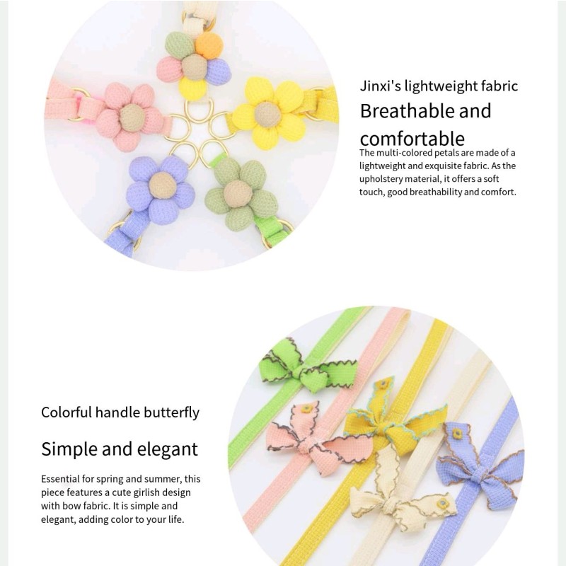 Dog Harness Set Supplier - 5 Colors Vest Leash