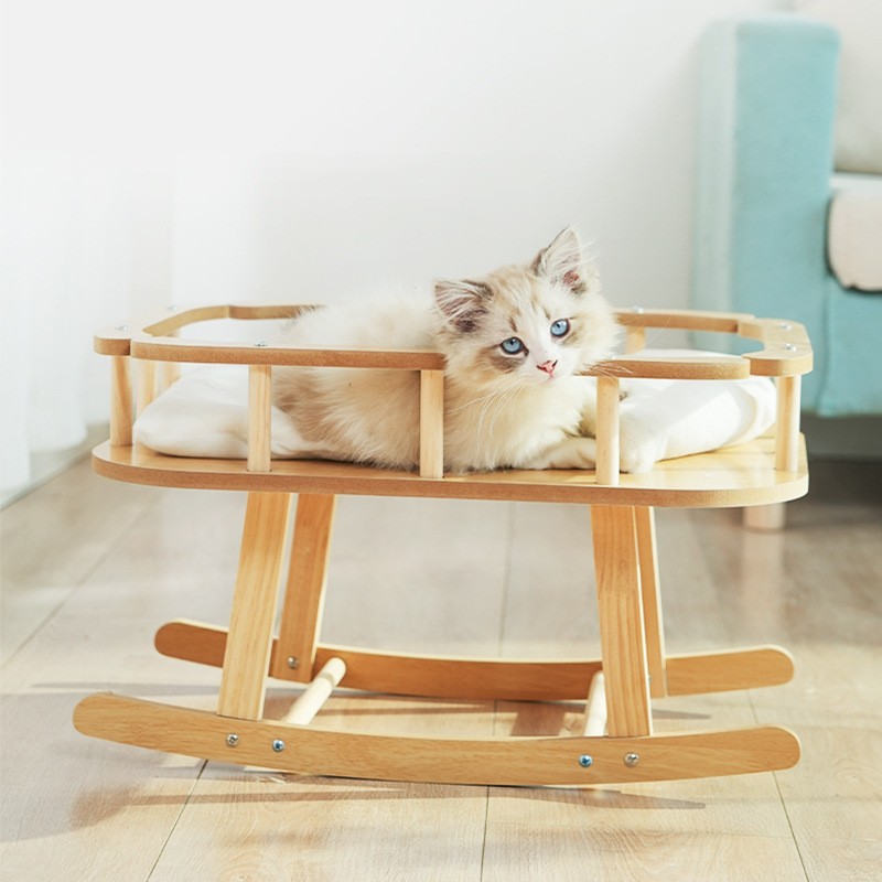 Cat Bed Supplier - Removable Cover Wooden Hammock