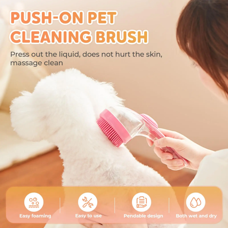 Dog Bath Brush Manufacturer - Long Handle Silicone Massage