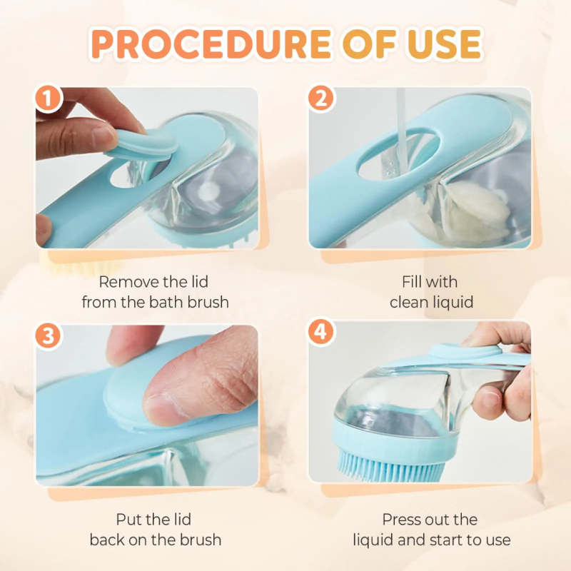 Dog Bath Brush Manufacturer - Long Handle Silicone Massage