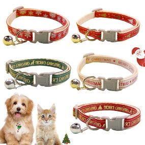 Pet Christmas Collar Factory - 5 Colors Small Medium Dogs