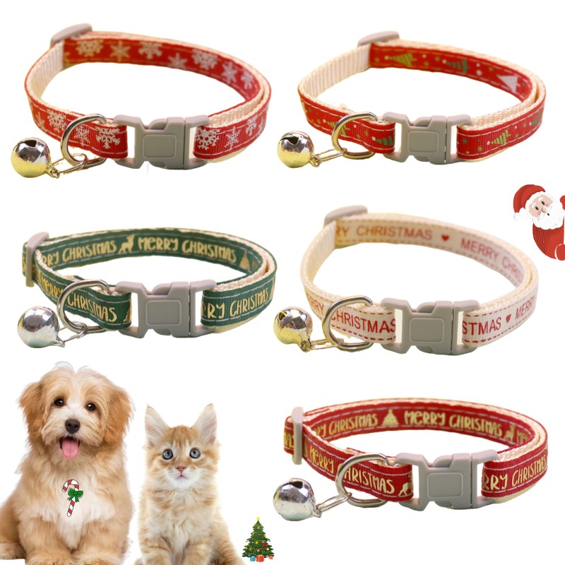 Pet Christmas Collar Factory - 5 Colors Small Medium Dogs