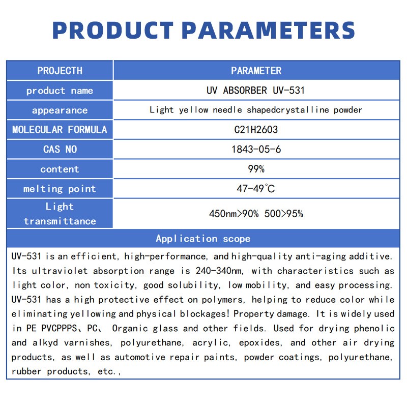 UV Absorber UV531 Manufacturer - CAS 1843-05-6 Anti-aging Agent BP12