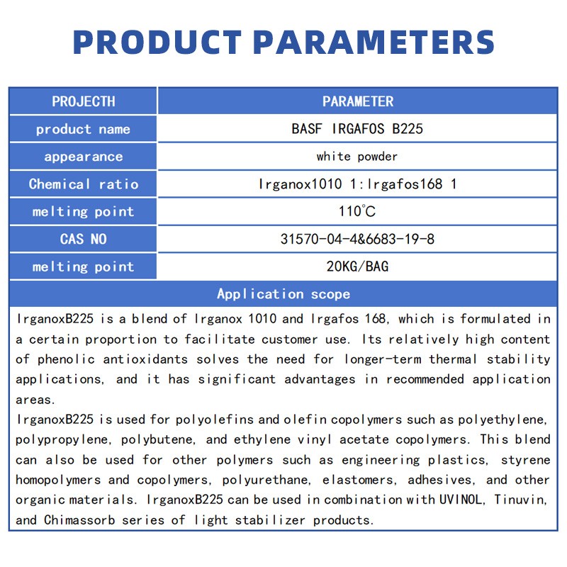 Antioxidant B225 Supplier - IRG B225 Heat Stabilizer German Original