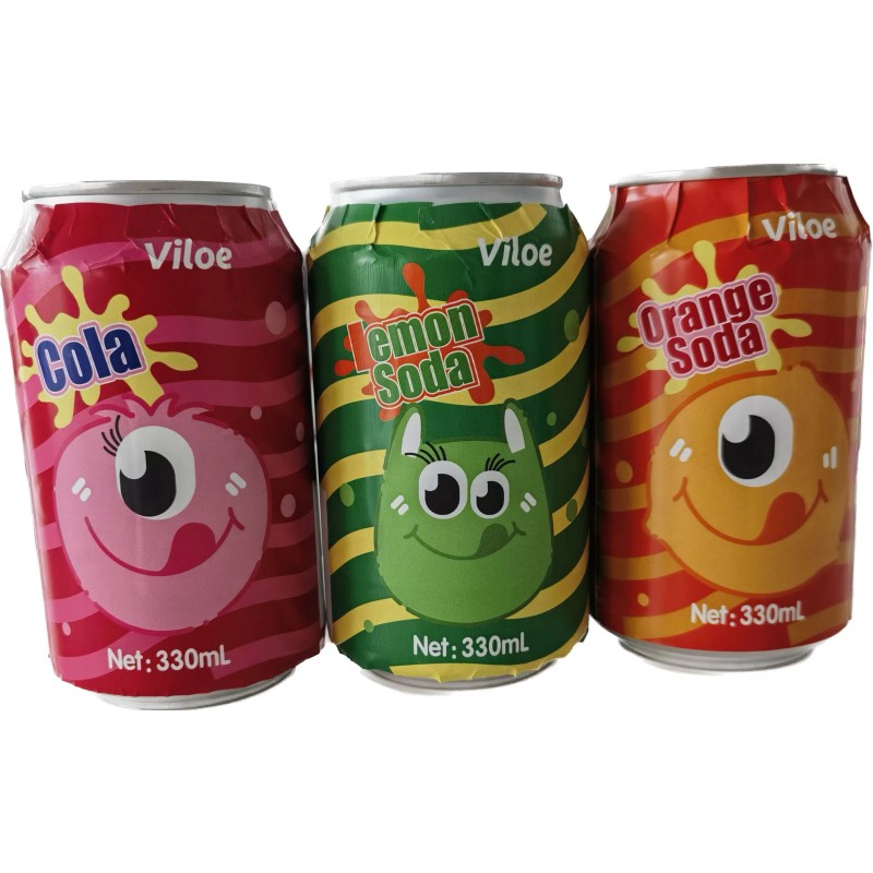 Viloe 330ML OEM Lemon Soda Sweet and Dry Flavored Carbonated Soft Drink for Adults and Children Box Packaging