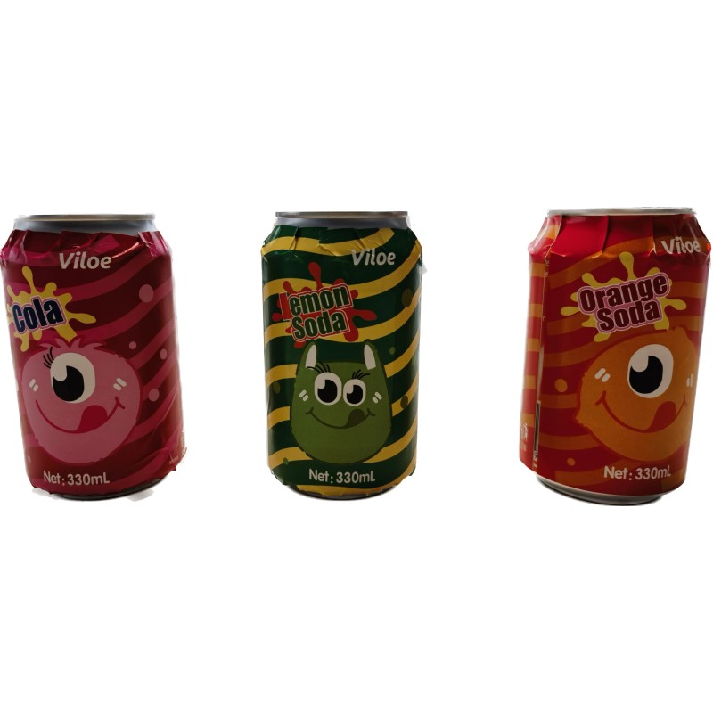 Viloe 330ML OEM Lemon Soda Sweet and Dry Flavored Carbonated Soft Drink for Adults and Children Box Packaging