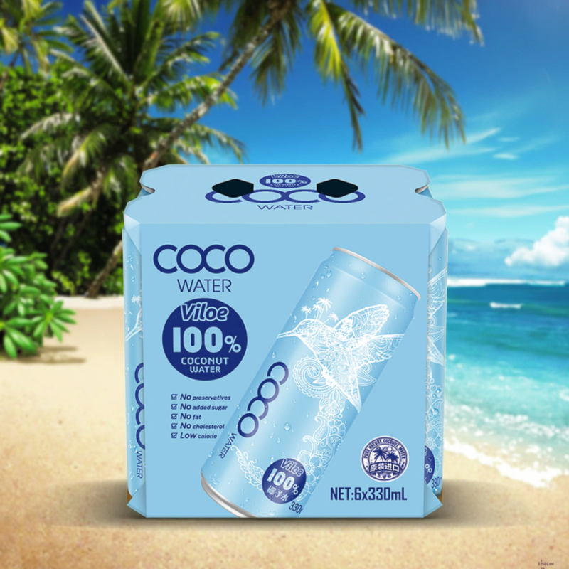 Viloe Natural Energy 330ml Pure Coconut Water in Can Vitamin Drink Box Packaging Other Beverages