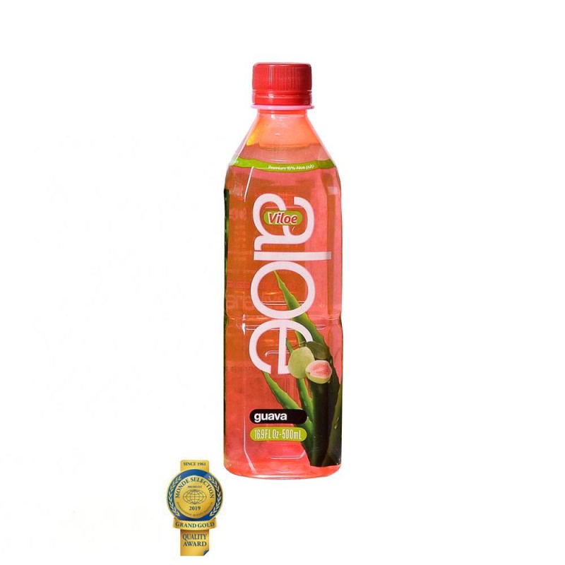 Fresh Organic Aloe Vera Beverage with 10% Pulp in Guava Pomegranate Flavor