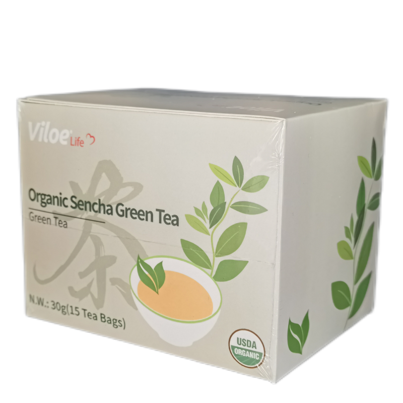 Premium Organic Chinese Sencha Green Tea 30g Freshly Processed in Bulk Box Bag for Slimming with 2-Year Shelf Life