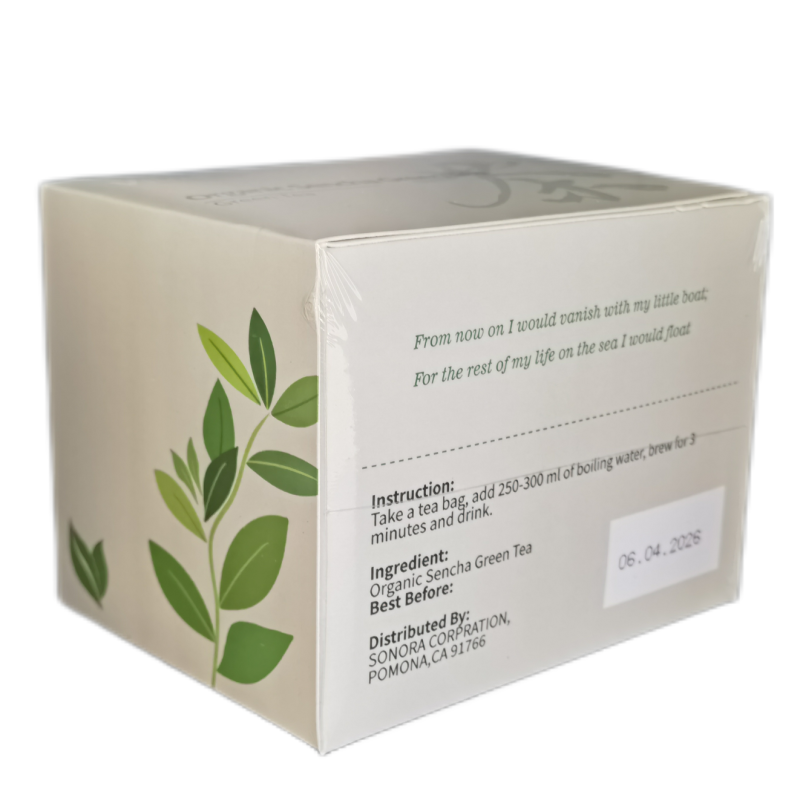Premium Organic Japanese Sencha Green Tea Freshly Processed and Dried in Bulk Box Bag for Slimming
