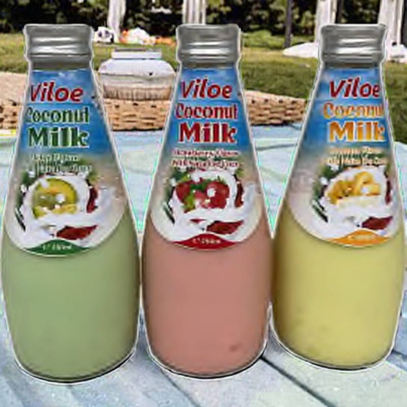 Viloe Healthy 290ml Coconut Milk Drink Strawberry Flavor Concentrate Filtered Beverage in Hala Certified Cup Made Vietnam