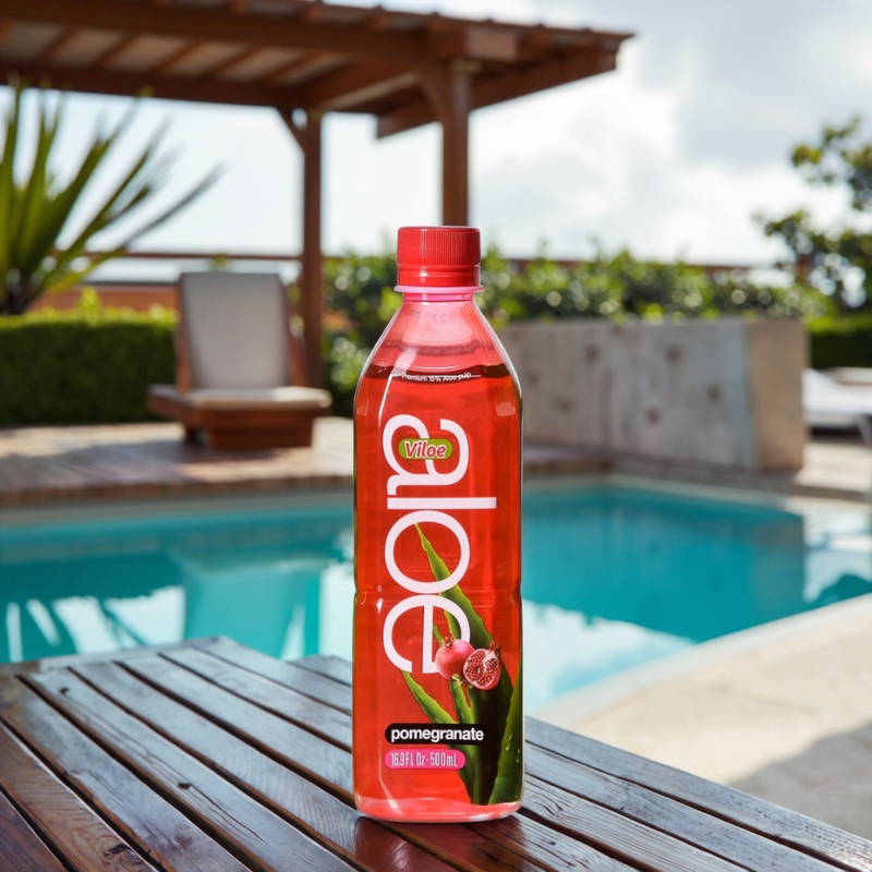 Viloe 10% Plant Base Aloe Juice Drink Pomegranate Mango Guava Flavored Colored Sweet Pineapple Taste Bottle Blended Sugar