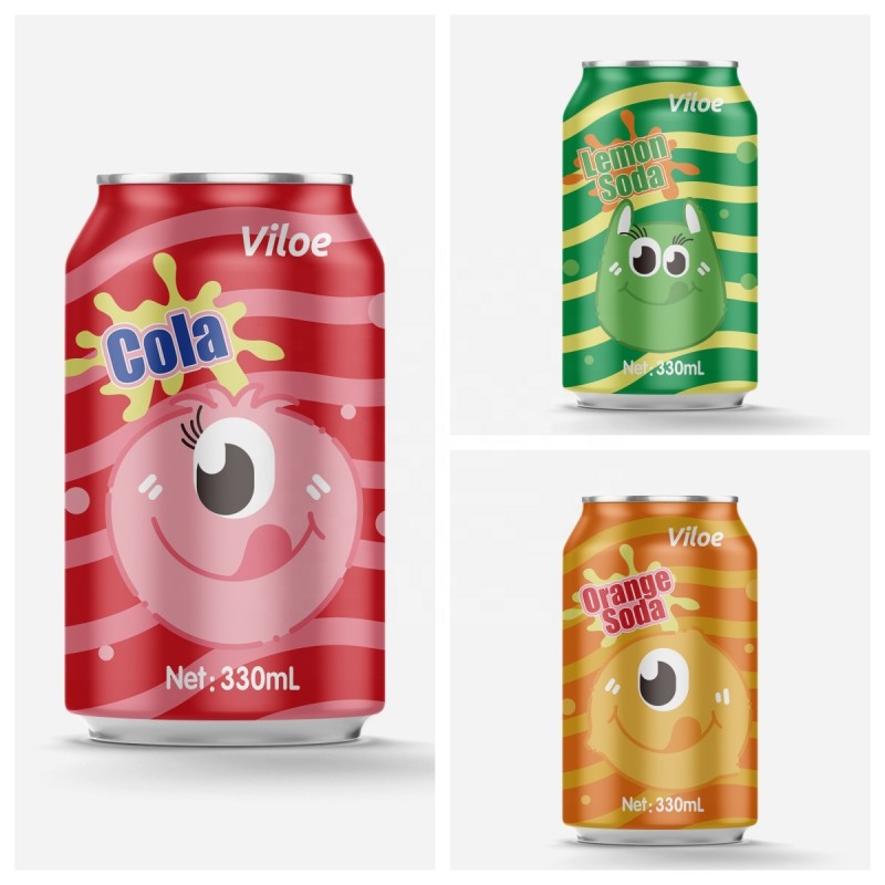 Viloe 330ml Carbonated Soft Drink 24-Carton Flavored with Cola Lemon Orange Other Beverages