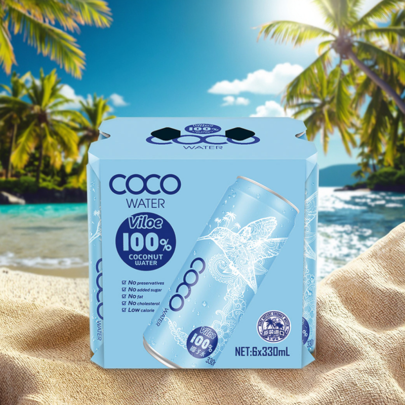 Viloe Natural Energy 330ml Pure Coconut Water Vitamin Drink in Can with Box Packaging Other Beverages
