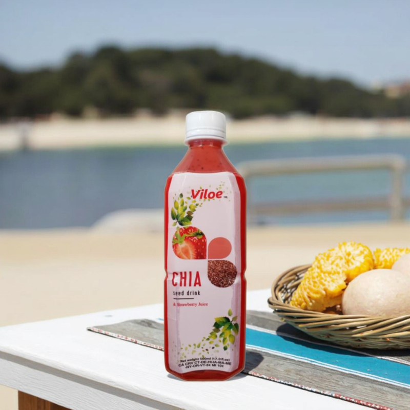 Vietnamese Food and Beverage Best Quality 500ML NFC Chia Seed Drink Flavored OEM and ODM Other Beverages Strawberry Flavor