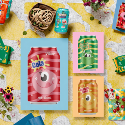 Viloe 330ml Carbonated Soft Drink 24 Cans/Carton Flavored with Cola Lemon Orange Other Beverages