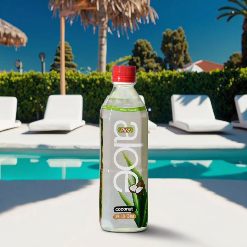 Viloe 10% Plant Base Aloe Juice Drink Pomegranate Mango Guava Flavored Colored Sweet Pineapple Taste Bottle Blended Sugar