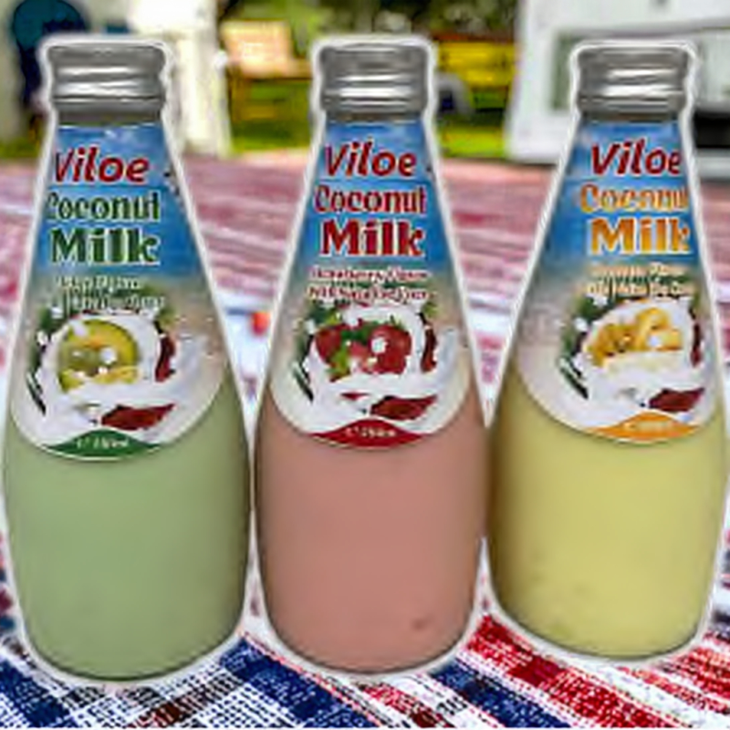 Viloe Brand Healthy Drink Coconut Milk with Pineapple Flavor Concentrate and Sweet Bottle Size 290ml. Beverage Made in VIETNAM