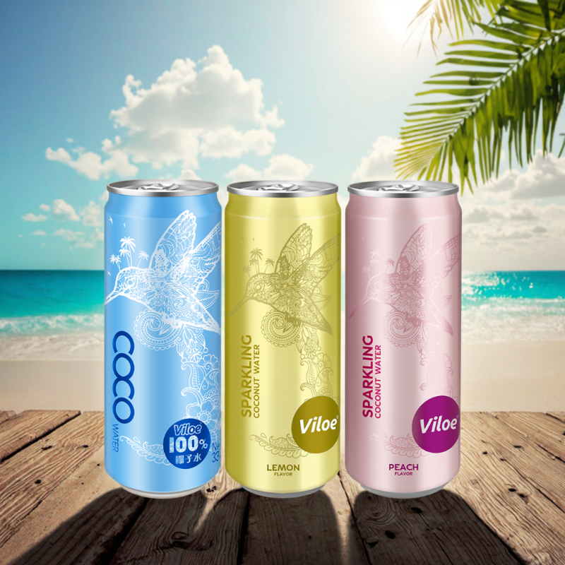 Viloe Natural Energy 330ml Pure Coconut Water in Can Vitamin Drink Box Packaging Other Beverages