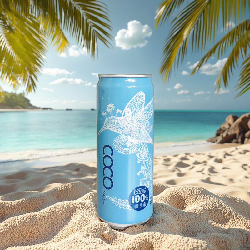 Viloe Natural Energy 330ml Vitamin Drink Pure Coconut Water in Can with Box Packaging Other Beverages