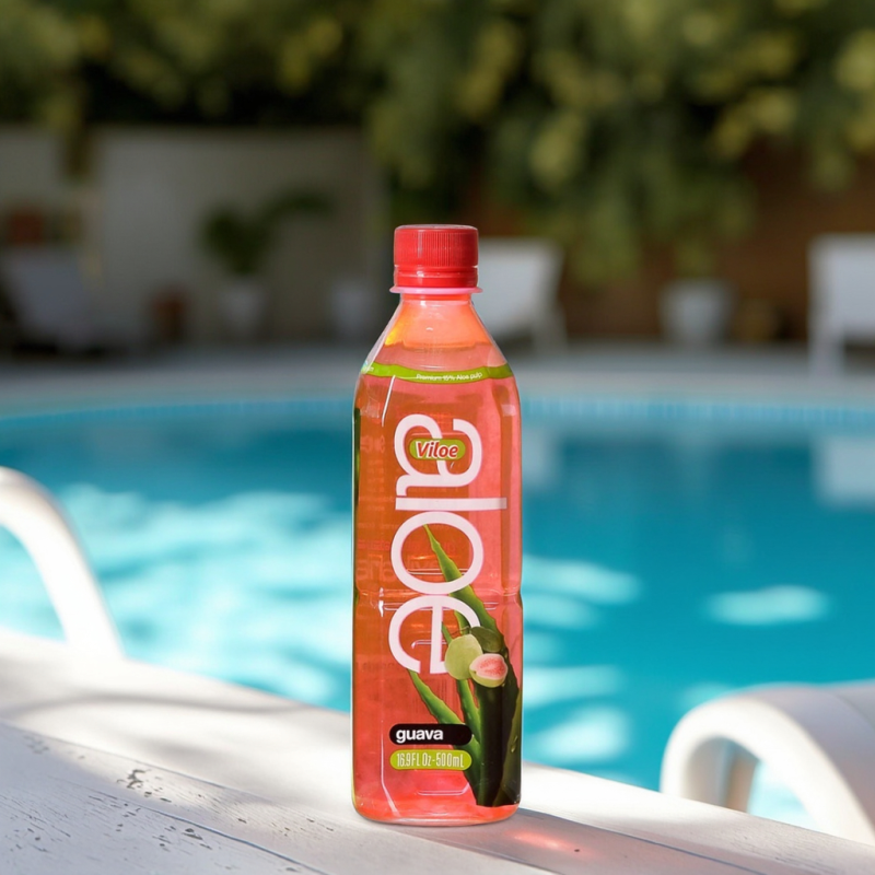 Viloe 10% Plant Base Aloe Juice Drink Pomegranate Mango Guava Flavored Colored Sweet Pineapple Taste Bottle Blended Sugar