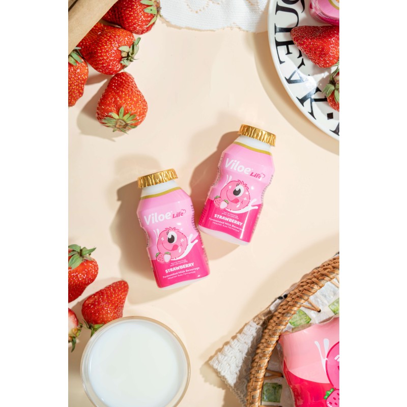 Viloe Life Original Flavor Lactobacillus Drink 100ml*4 Pack in Strawberries Flavored Bottles Other Beverages