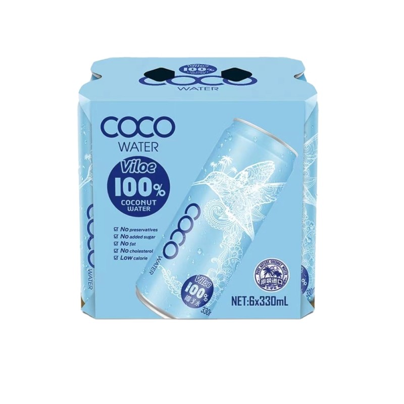 Viloe Natural Energy Vitamin Drink 330ml Pure Canned Coconut Water Box Packaging Other Beverages