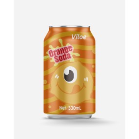Viloe 330ML Orange Soda Sweet and Dry Flavored Carbonated Soft Drink OEM Packaging for Adults and Children