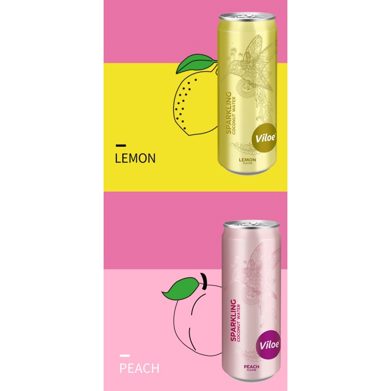 Viloe Natural Energy 330ml Pure Canned Coconut Water Vitamin Drink in Box Packaging Other Beverages