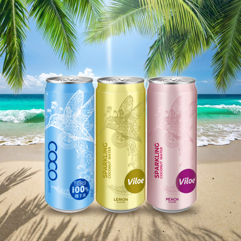 Viloe Natural Energy 330ml Vitamin Drink Pure Coconut Water in Can with Box Packaging Other Beverages