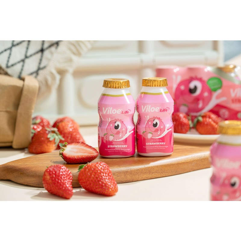 Viloe Life Original Flavor Lactobacillus Drink 100ml*4 Pack in Bottles with Strawberry Peach Mango Flavors Other Beverages