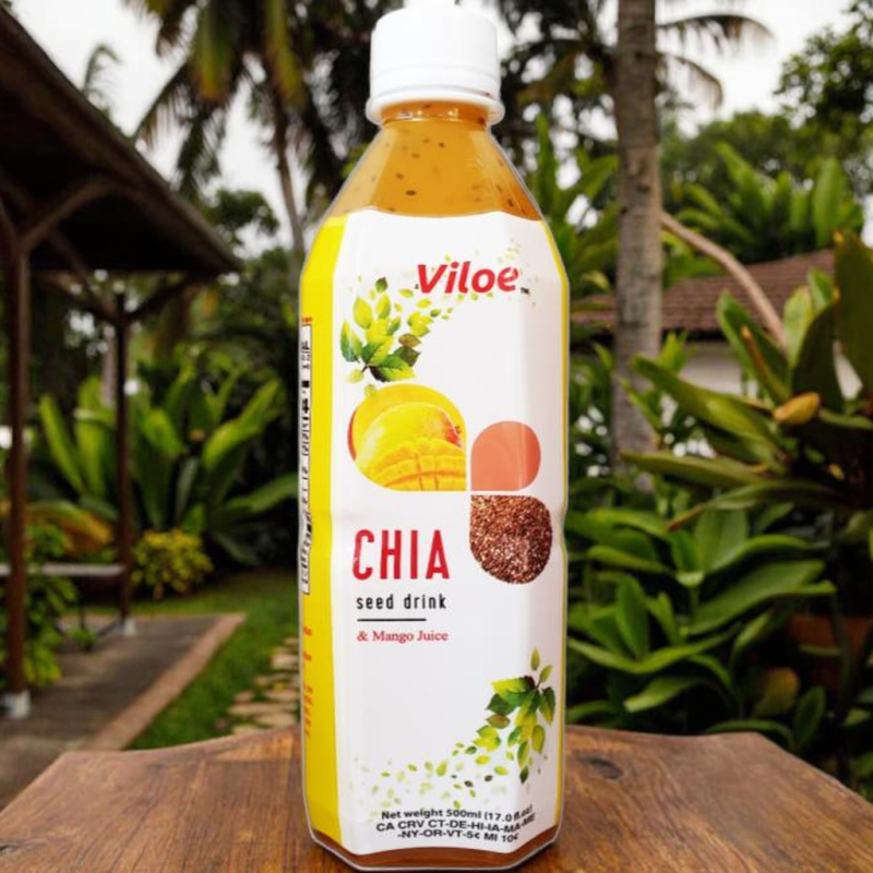 Natural Fruit Flavor Mango Taste Chia Seed Drink 500ml Plastic Bottle OEM Factory Price Well-Sold Beverage From Vietnam