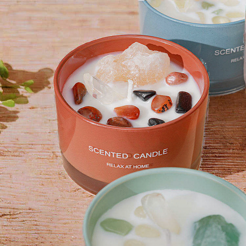 Aromatherapy Candle Factory - Luxury Soy Wax with Crystals Room Deodorizer