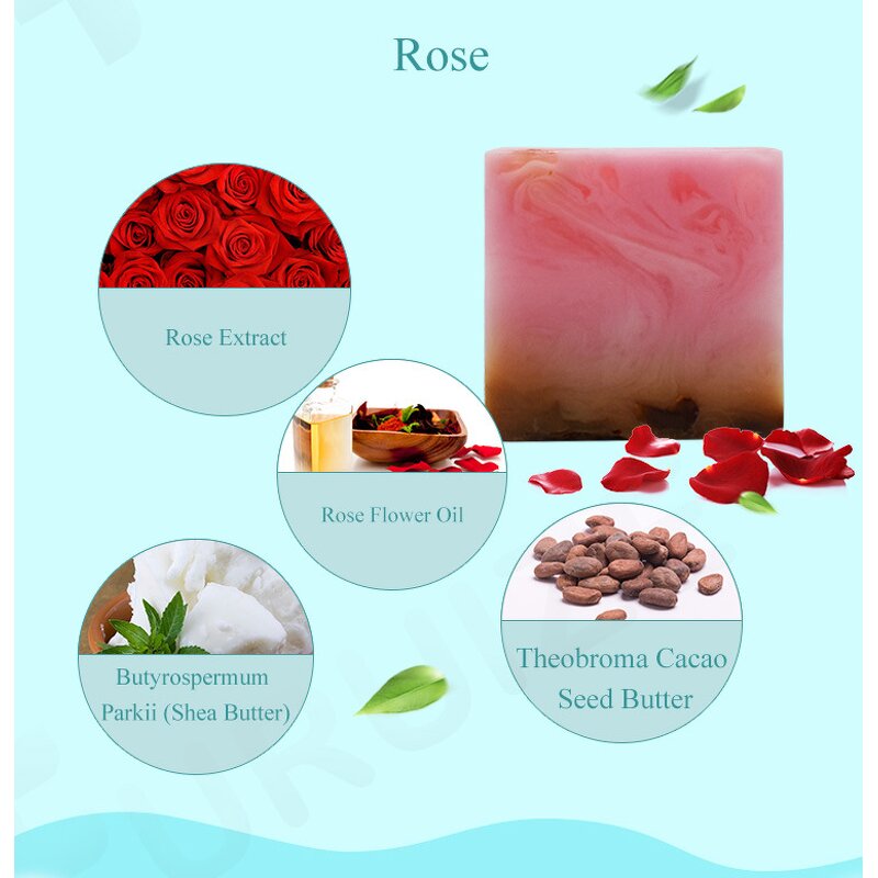Rose Essential Oil Soap Factory - Private Label Whitening Multi-Oil Bar