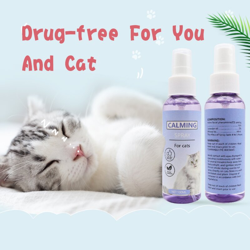 Pet Calming Spray Manufacturer - OEM 48ml Herbal Ingredient Stress Aid