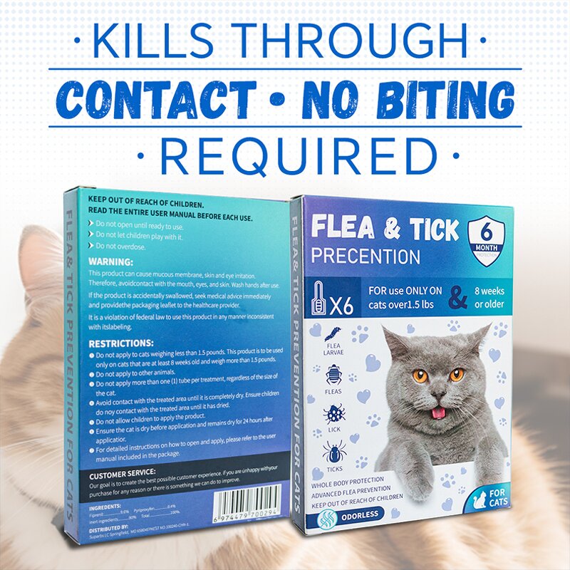 Flea & Tick Drops Factory - 8 Month Waterproof 24-Hour Activation