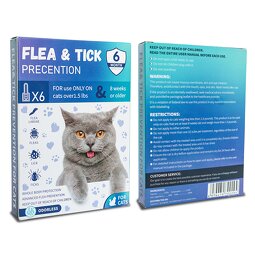 Flea & Tick Prevention Factory - 6 Dose Waterproof Topical for Cats