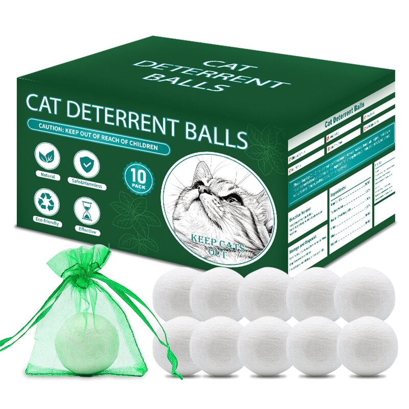 Cat Repellent Ball Supplier - 10-Pack Cute with Peppermint Oil Deterrent