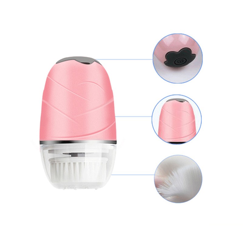 Electronic Skin Care Wash Spinning Facial Cleansing Brush Face Scrubber 3 In1 Exfoliating Spin Device with Replaceable Head