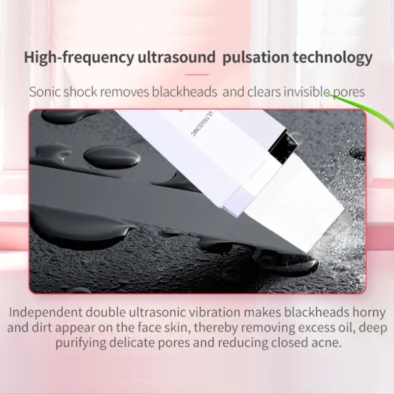 Vibration Cleaner Ultrasnica Peeling Pores Dirt Spatula Facial Skin Scraper Stainless Steel Scrubber