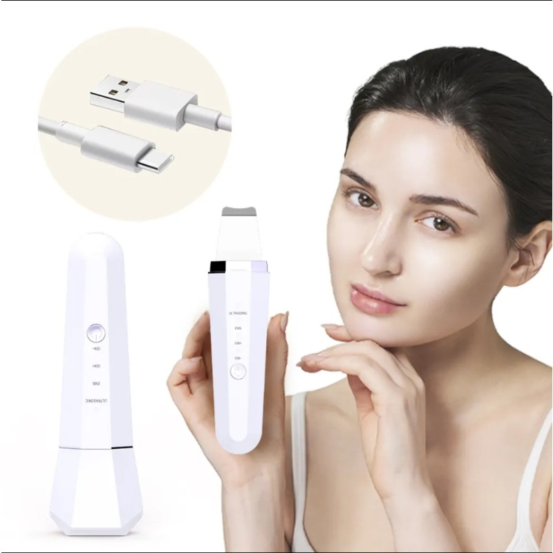 Vibration Cleaner Ultrasnica Peeling Pores Dirt Spatula Facial Skin Scraper Stainless Steel Scrubber