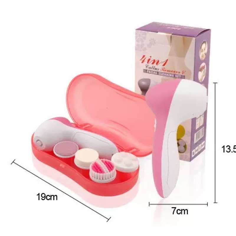 Manufacture 4 in 1 Face Exfoliating Facial Cleaner High Effetioncy Scrub Pore Cleaner Rotating Sonic Facial Cleansing Brush