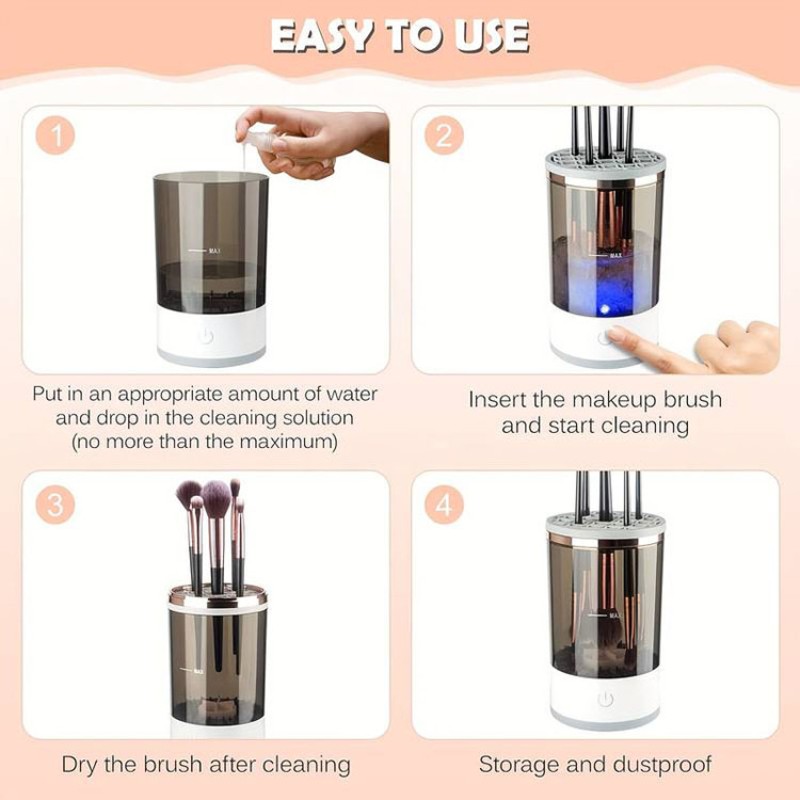 Convenient Quick Cleaning 7000RPM Automatic Rotate Spinner Electric Makeup Brush Cleaner Device