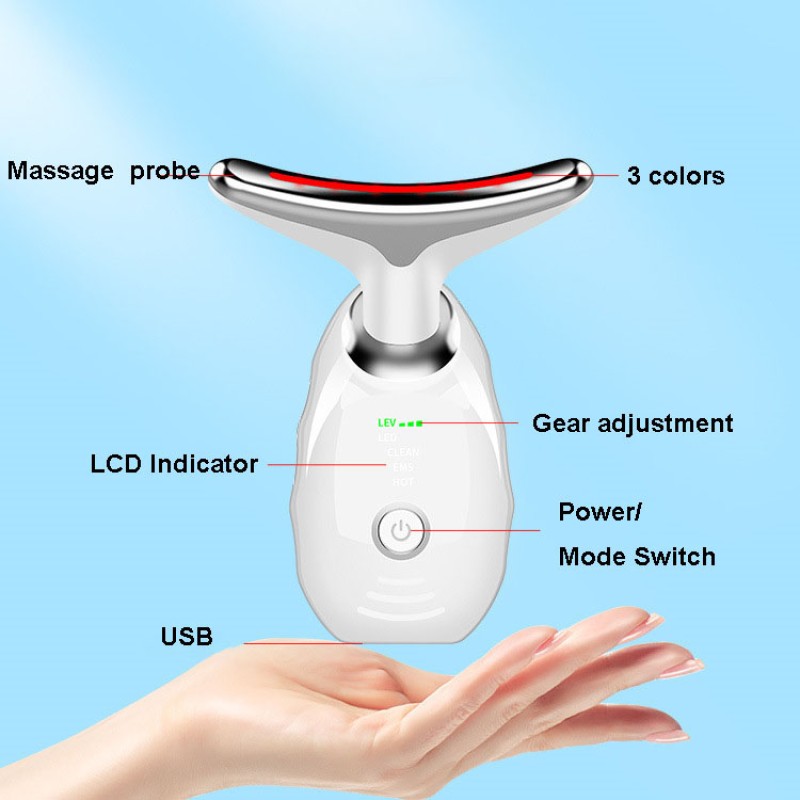 Home Use Ems Face Massager Anti-Aging Wrinkle Remover Beauty Tool for Face and Neck Lifting US Plug