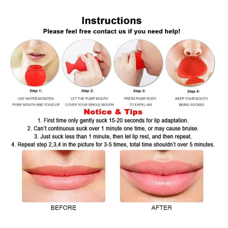 Lips Enhancer Plumper Device Lips Silicone Fish Shape Natural Pout Mouth Tool Sexy Lip Mouth