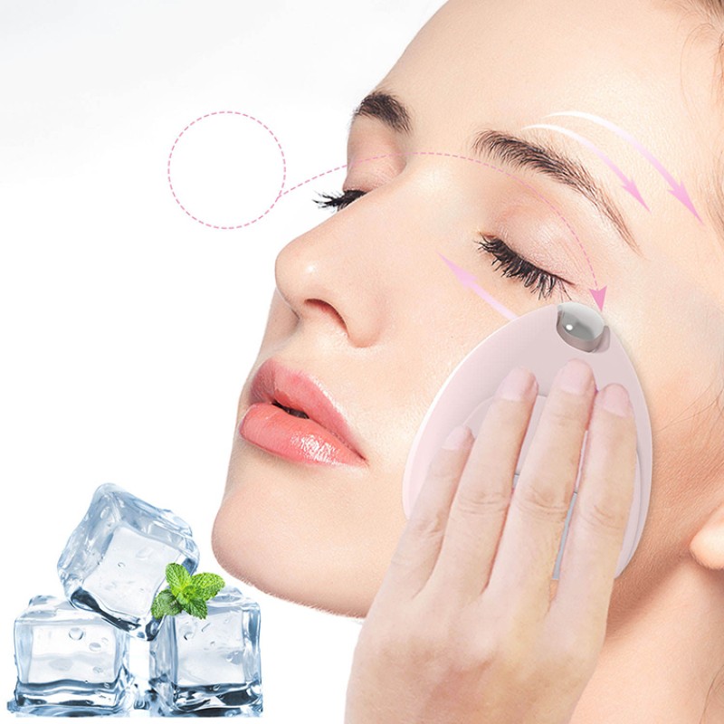 2-in-1 Handheld Facial Ice Roller New Design Stainless Steel and Silicone Eye Massager Wrinkle Remover Face Ice Roller